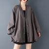 DIMANAF 2025 Plus Size Autumn Winter Women Trench Coat Long Sleeve Jackets Casual Loose Outerwear