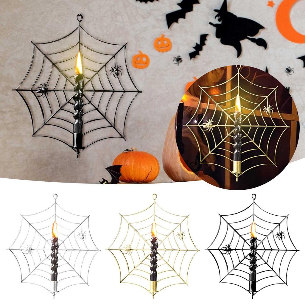 Web Candles Holders, Spiderweb Taper Candle Holder Sconce, Spiderweb Taper Wall Mounted Candle Holder For Halloween Festival Decorations