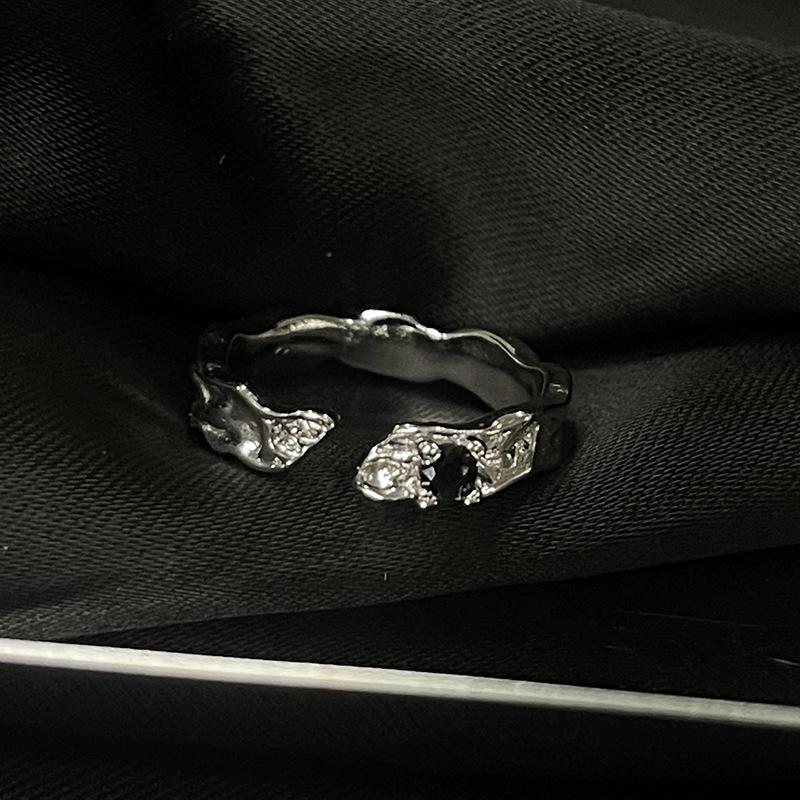 High-End Light Luxury Butterfly Drop Glaze Niche Open Ring Female Cold Wind Temperament Spice Girl Fashion Index Finger Ring