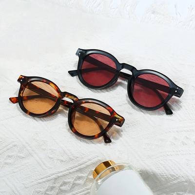 Ochelari de Soare Rotunzi Mici Punk Modă Nouă Femei Nituri Retro Bărbați Lentile Transparente Gri Roz Albastru Ochi de Pisică UV400