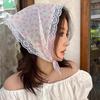 French Knit Lace Headscarf, Women's Boho Pastoral Triangle Hair Band Headband