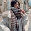 Scarf winter women's versatile shawl dual-purpose thousand bird plaid new Korean version thickened warm imitation cashmere scarf