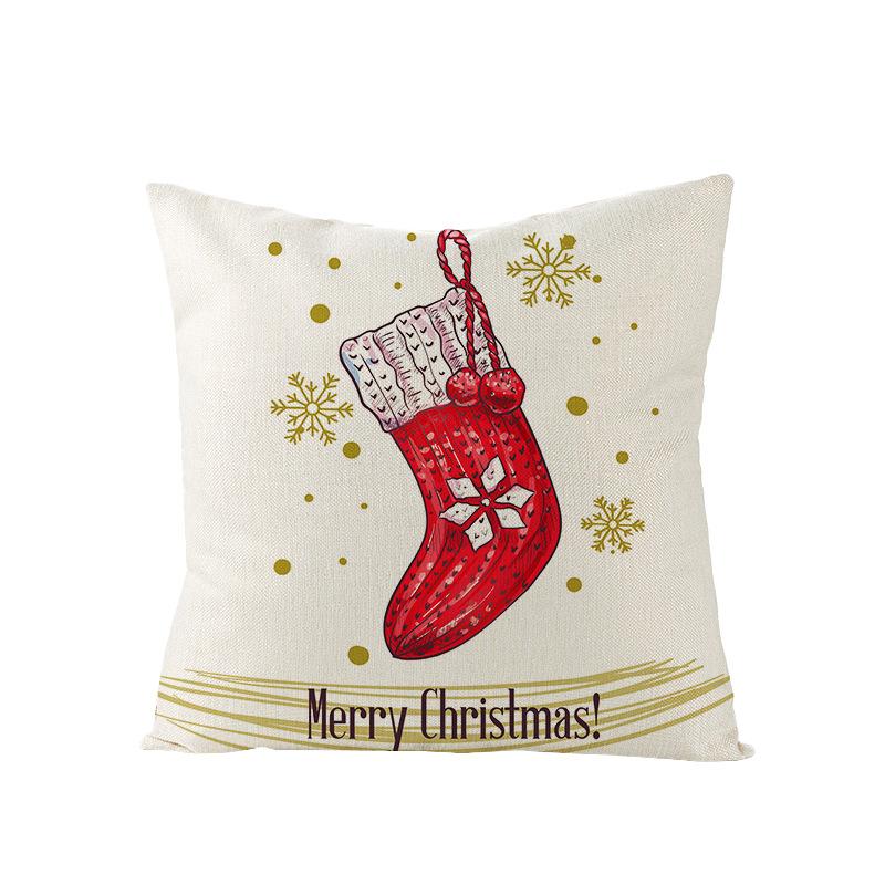 Home Polyester Pillow Cover Cartoon Digital Print Christmas Cushion Cover Living Room Sofa Cushion Cover