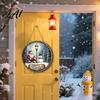 Christmas Tree Hanging Wood Decor Santa Wooden Round Wall Decor Vintage Ornaments Party Supplies Sign for Door Window Wall Farmhouse Holiday
