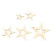 205pcs Assorted Size Wooden Stars Unfinished Blank Wooden Stars Ornaments for Art Craft Wedding Party
