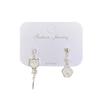 Exquisite Zircon Tassel Cat Earrings for Women - Silver Needle Geometric Cute Niche Style