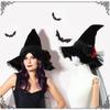Nuovo Cappello da Strega Barocco di Halloween Regina Goth Rete Fiori Artificiali Accessori Vestito Cappello da Strega Natale