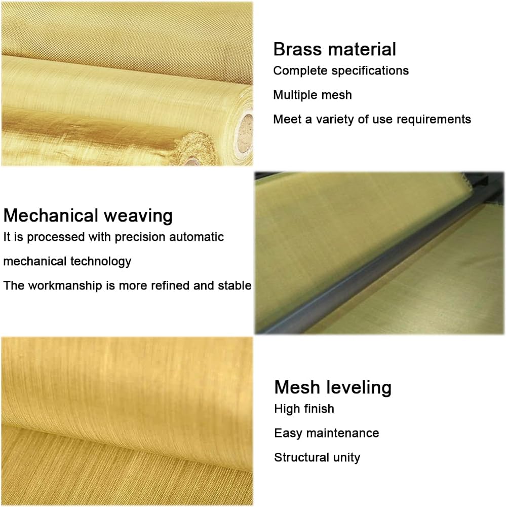 20-200Mesh Metal Mesh Shielding Fabrics Mesh Copper Wire Filter Net Non-magnetic Signal Screen Tool Parts Brass Woven Wire