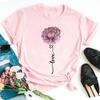New Fashion Women Black T Shirt Friends Gift Flower Love Print Cute Tee Shirt Female Harajuku Tops Woman Short Sleeve T -Shirts