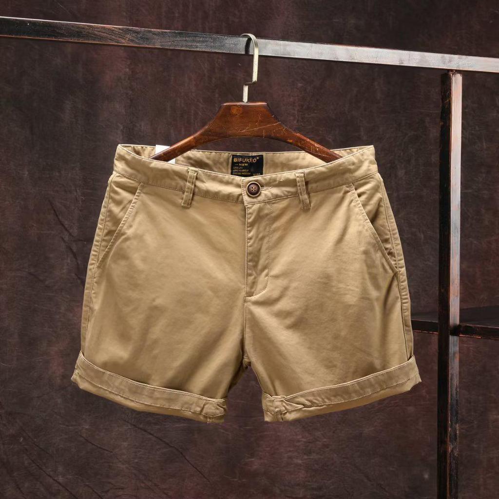 Men's Korean Style Casual Summer Wide-Leg Shorts with Unique Belt Design