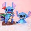 Chitarra Serie Stitch, Postura di Lettura, Assemblaggio di Blocchi da Costruzione, Modello 3D di Giocattolo Puzzle per Adulti e Bambini Collezione Regalo