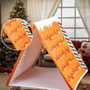 Gingerbread Christmas Tent for Kids 45" X 33" Brown Christmas Sleepover Tent Gingerbread House Play Tent for Home Indoor Xmas Holiday Party Decor