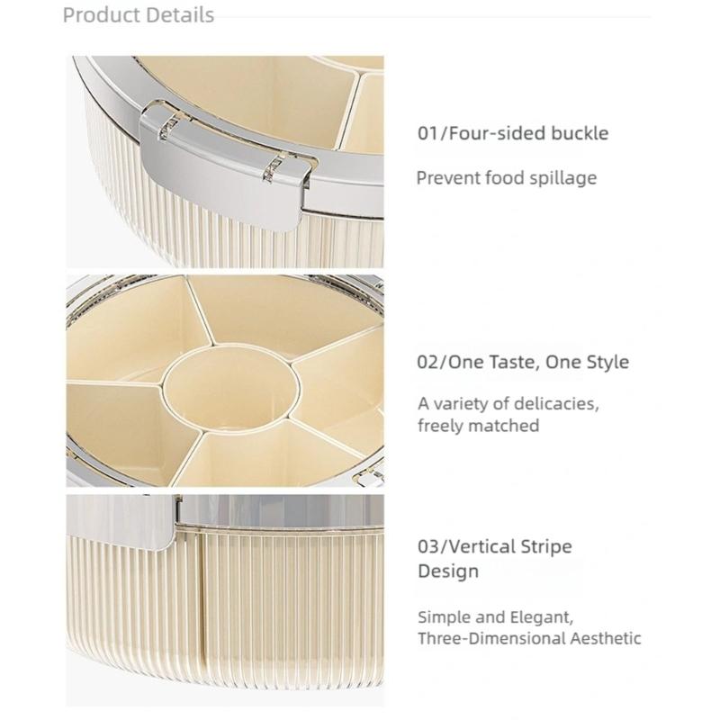 Candy Nuts Storage Serving Tray Multi Section Design Clear Lid Snacks Fruit Platter Organizers For Living Room Decors