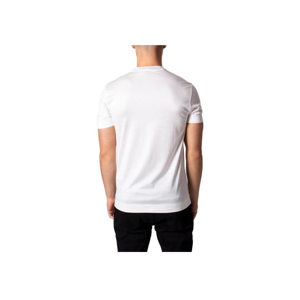 Emporio Armani SS23 Logo Stickerei Einfarbige Rundhals Kurzarm T-Shirt Herren Oberteile Weiß 6K1T72-1JUVZ-101