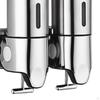 2 Pieces Liquid Soap Dispensers Bathroom Dispenser Set Double-sided Dispensing Manual Press Bath