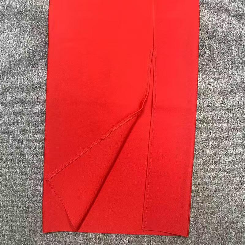 Elegant Thai Strappy Rhinestone Slit Bandage Evening Gown