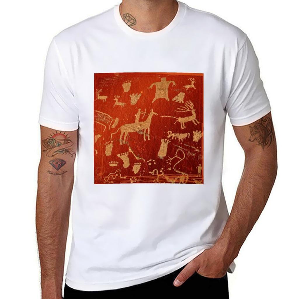 Petroglyphs on newspaper rock at Canyonlands national park Tshirt quick drying boys animal print sweat shirts men