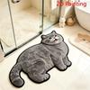 Cute Cat Shaped Plush Area Rug Washable Anti Slip Alfombra For Bedroom Bay Window Dressing Table Pet Lover Home Decor