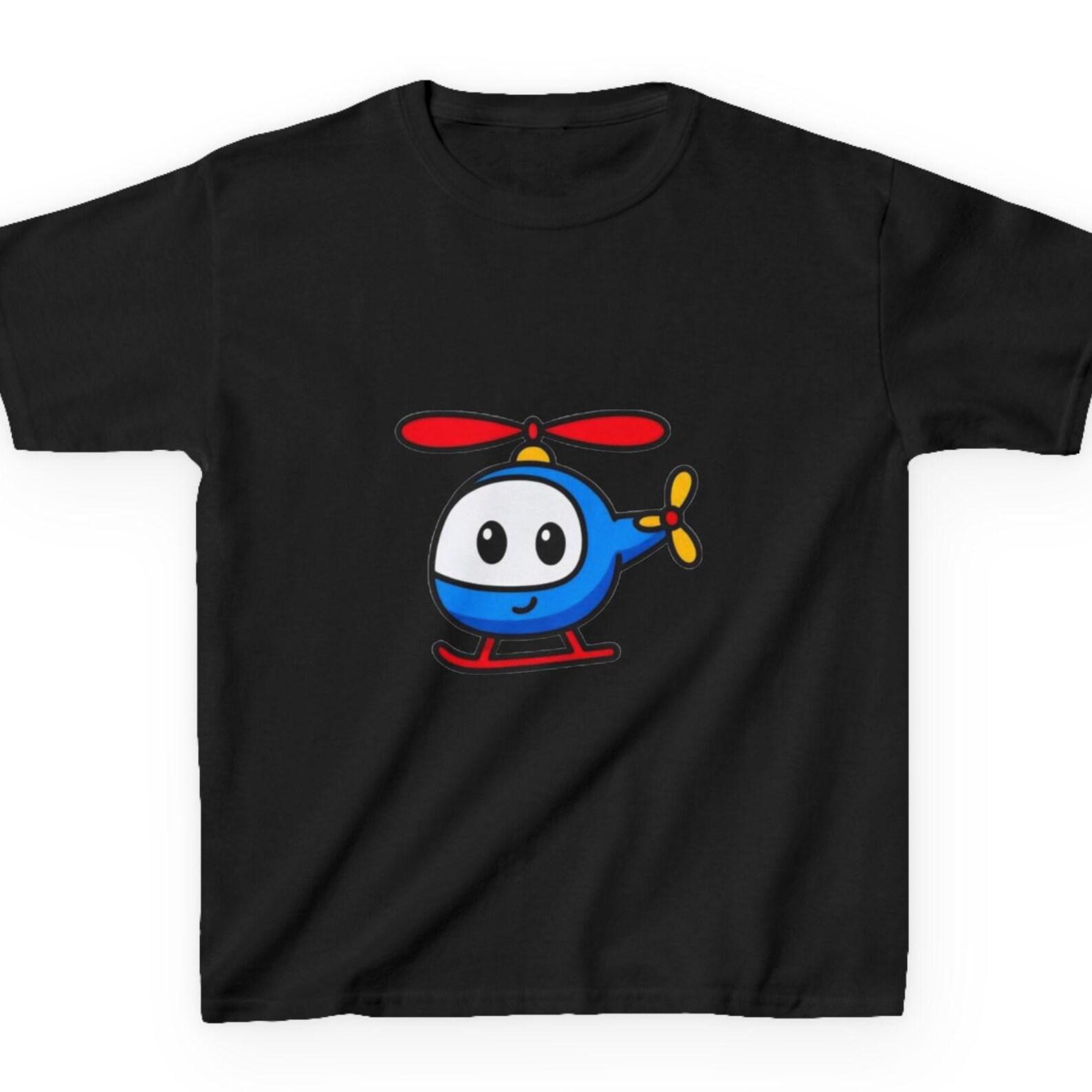 Cartoon Helicopter Kids T-Shirt | Little Pilot Birthday Shirt | Rescue Chopper Tee | Adventure Awaits Graphic Kids Top 130