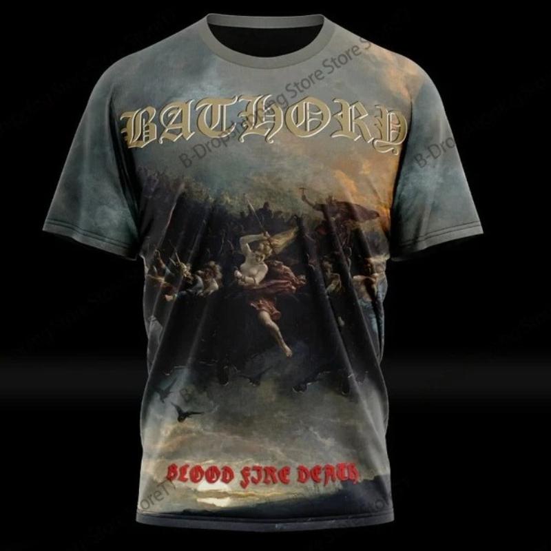 Heavy Metal Rock Band Death 3D gedrucktes T-Shirt Herren und Damen Mode Straße Amerikanischer Retro Hip-Hop Kurzarm Top