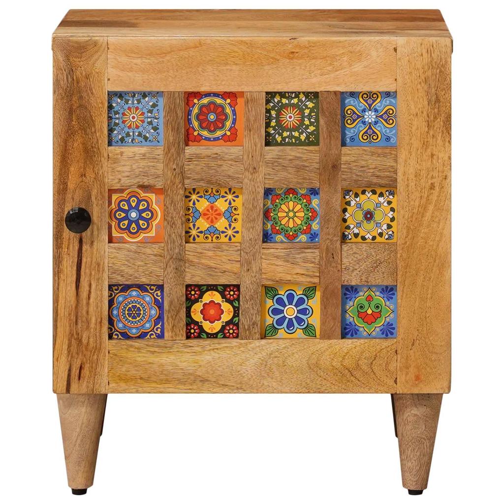 Nightstand In Natural Finish 40 X 33.5 X 46 Cm Solid Mango Wood