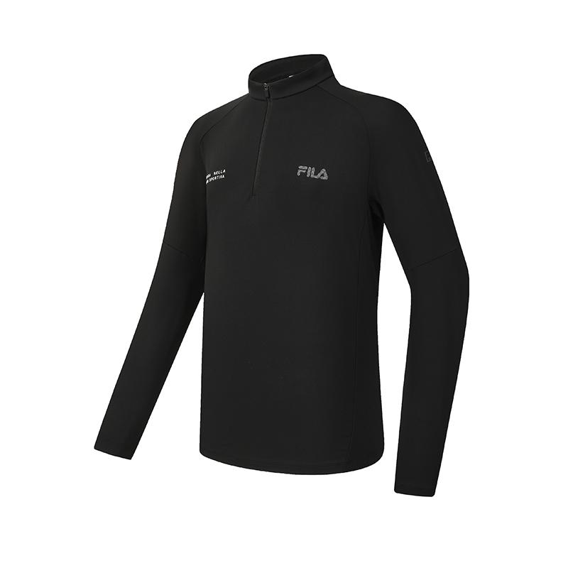 Fila Фитнес Модный Минималистичный Спортивный Повседневный Удобный Универсальный Теплый Лонгслив Мужские топы Глубокий черный A11M611212FBK XL