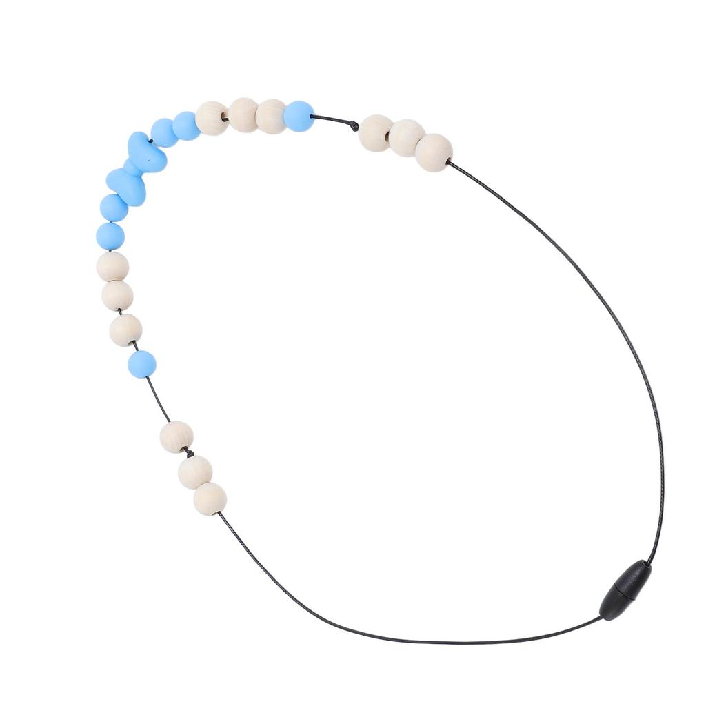 2 Stück Sensorisches Halsband Verstellbares Band Modisch Fördert Konzentration Silikon Sensorisches Halsband für Jungen und Mädchen Blau