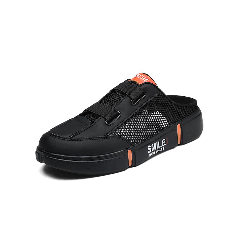 2026 Summer Mesh Sneaker Semi-Drag Men Casual Shoes Half Shoes For Men Loafer Mules Slipper Outdoor Backless Flats Man Slides
