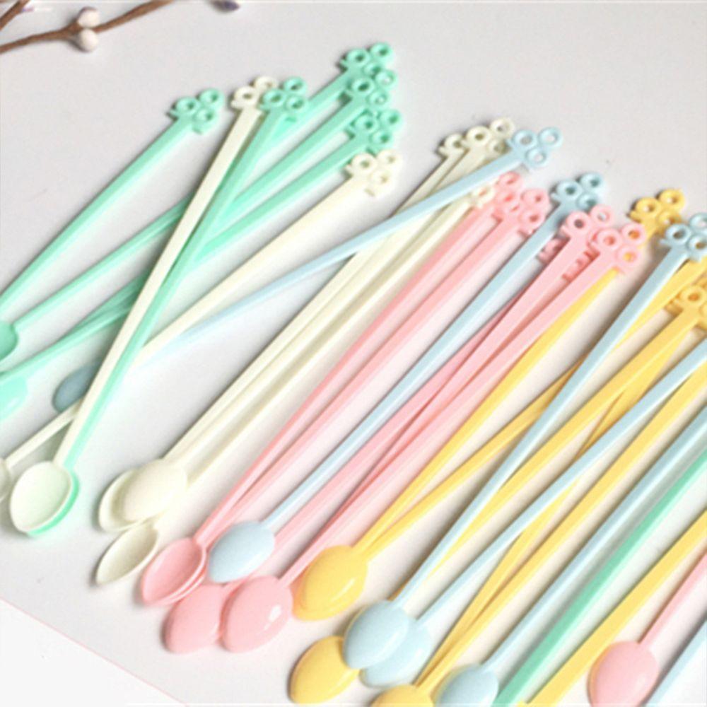 High Quality Small Handled Long Tools Stir Candy Color Plastic Bar Coffee Spoon