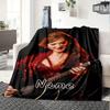 Red Sequin Jacket Guitar Player Smiling Face Flannel Blanket Soft And Cozy Customizable Name Perfect For All Seasons Sofa Bed Or Outdoors Personalized