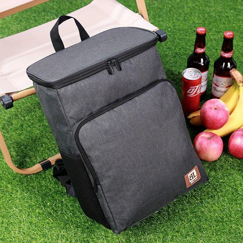 

1pc, Large Insulated Lunch Backpack Cooler Bag - Waterproof Oxford Fabric Rectangular Travel Beer Cooler With PEVA Lining