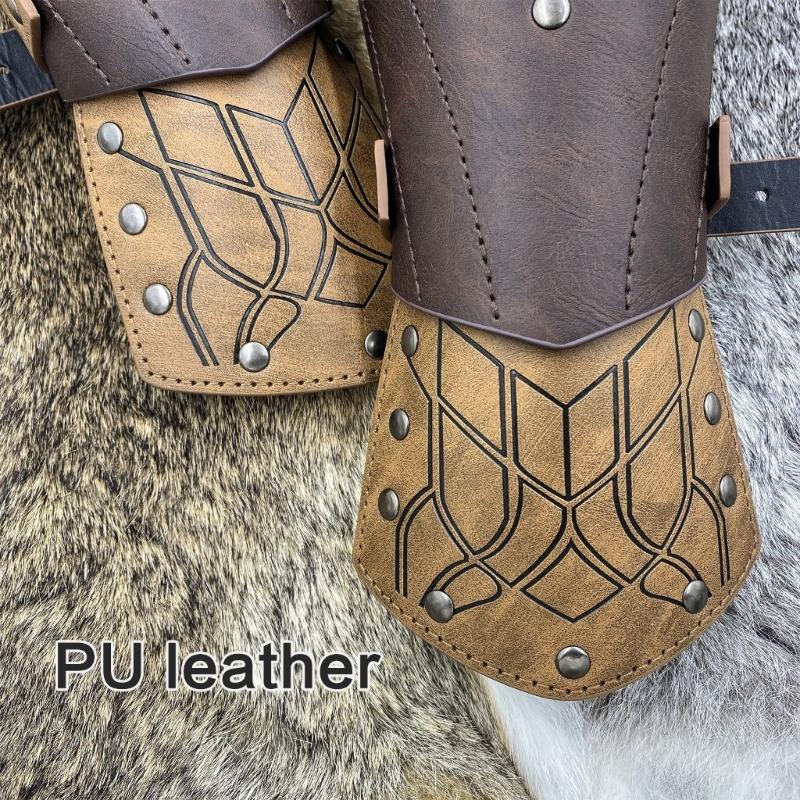 Historical Arm Guards Roleplay Arm Gauntlets Vintage Armband Medieval Arm Guard Festival Costume PU Leather Arm Bracers