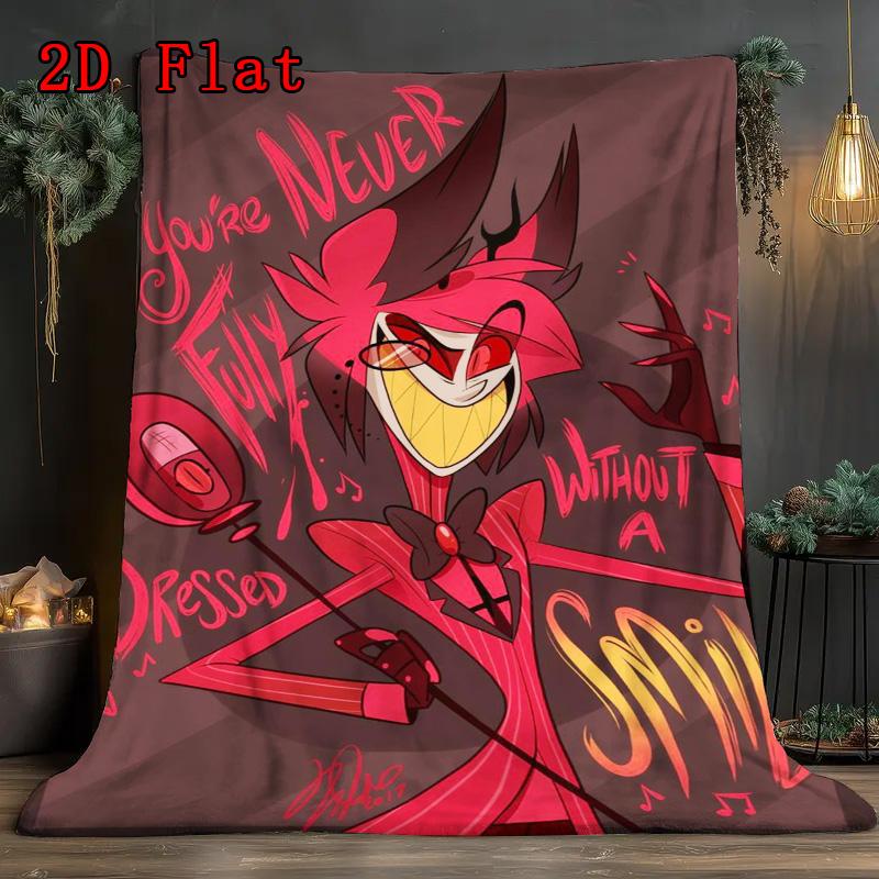 Hazbin Hotel 2D Flat Pattern Flannel Blanket High quality All Seasons Warmth and Comfort Perfect for Christmas Gifts.NMT0928350