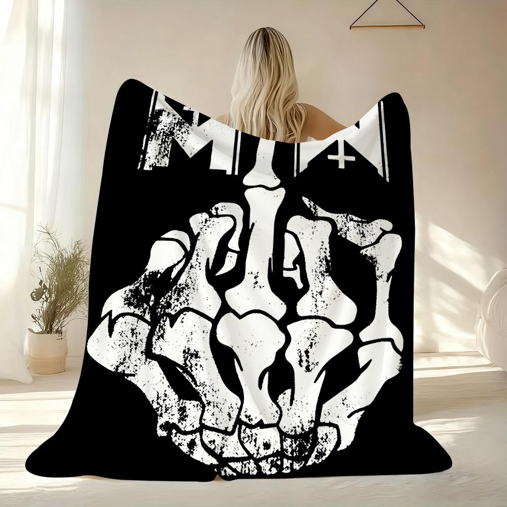 M-Motionless in W-White Throw Soft Flannel Throw Blanket Lightweight Cooling Summer AC Nap Blanket for Sofa Bed Couch Travel 75cmx90cm
