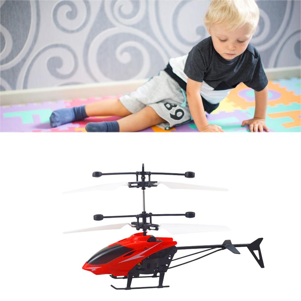 Induction Helicopter Toy for Beginners USB Charging Automatic Rise RC Aircraft Toy Flying Toy for Daily Play Red