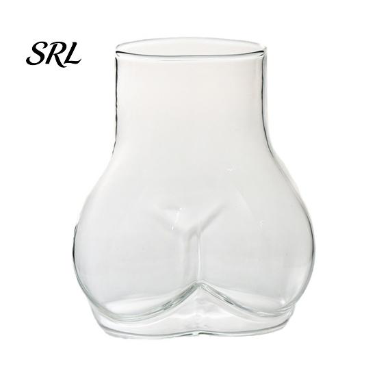 Gradient Style Drinking Glass 450ML Butt-Shaped Cup, Novelty Glass, Funny Body Art Whiskey Cold And Hot Drink Coffee Cup for Bachelor Bachelorette 450ML