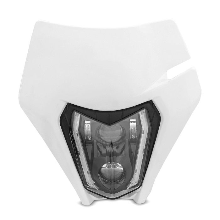 LED-Scheinwerfer + Enduro Offroad Kennzeichenleuchten vorne ECE SW2 Tagfahrlicht weiß