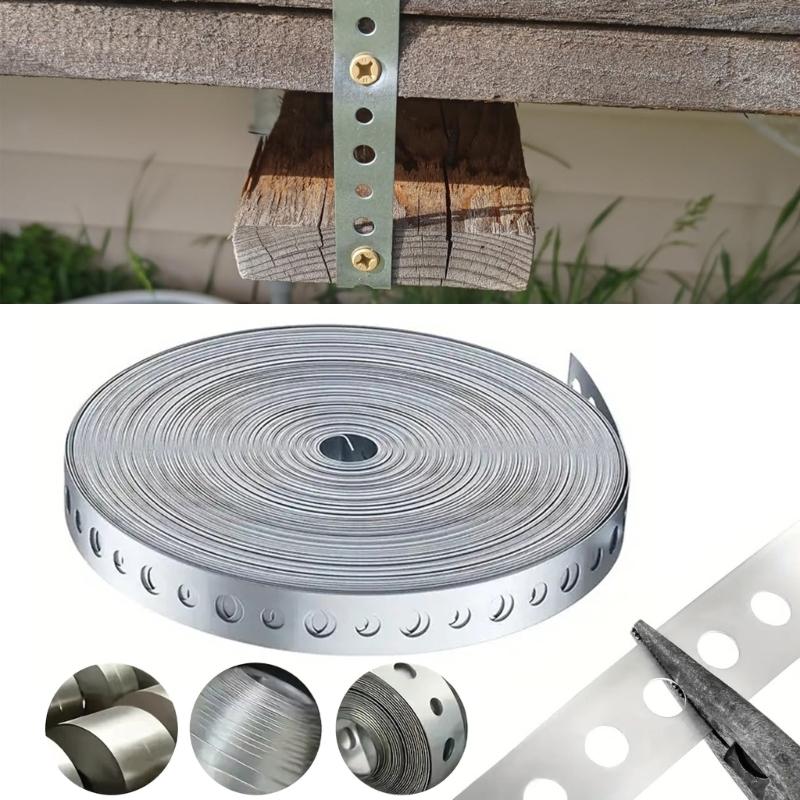 15m Galvanized Metal Strapping Punched Holes Metal Strap for Pipe Support and Sheet Metal Processing Fixing