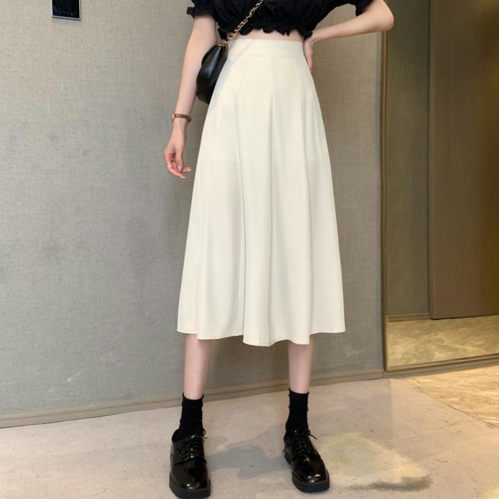 2025 Summer Plus Size High Waist Black A-Line Bodycon Skirt for Women