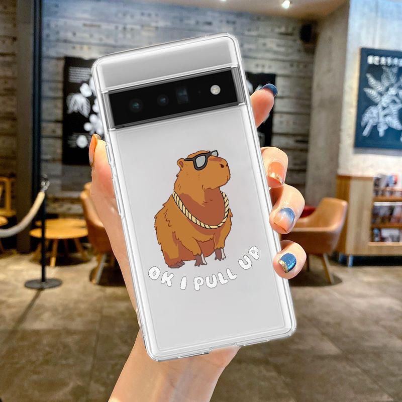 

Милый чехол для телефона с изображением капибары для Google Pixel 8 7 6 Pro 6A 5 4 5A 4A 3A XL 5G силиконовый противоударный мягкий прозрачный чехол Fundas Pixel 3A
