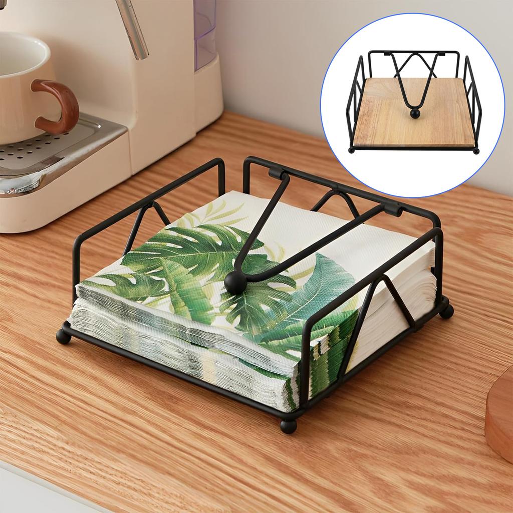1X Napkin Holder Black/Gold/white Napkin Dispenser Metal Serviette Holder Dining Table Decoration Kitchen Dining Bar Picnic Tool