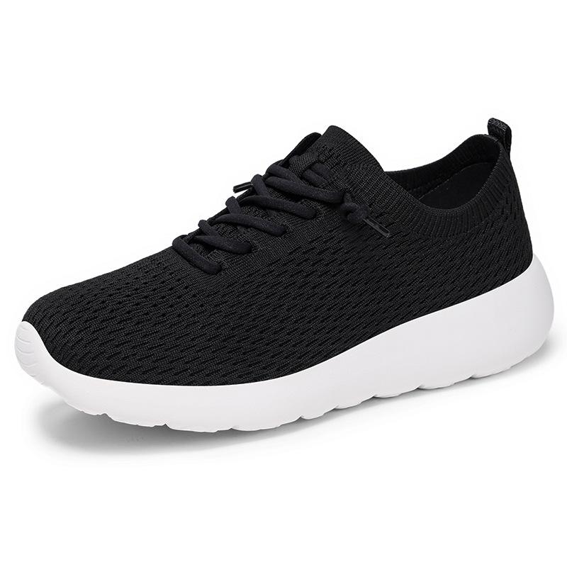 Shoes women's summer new breathable casual single shoes 2025 soft-soled fly-woven socks shoes couple sports shoes