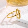 Gold-Plated Wave Design Index Finger Ring for Women - Luxury Fashion Statement Ring