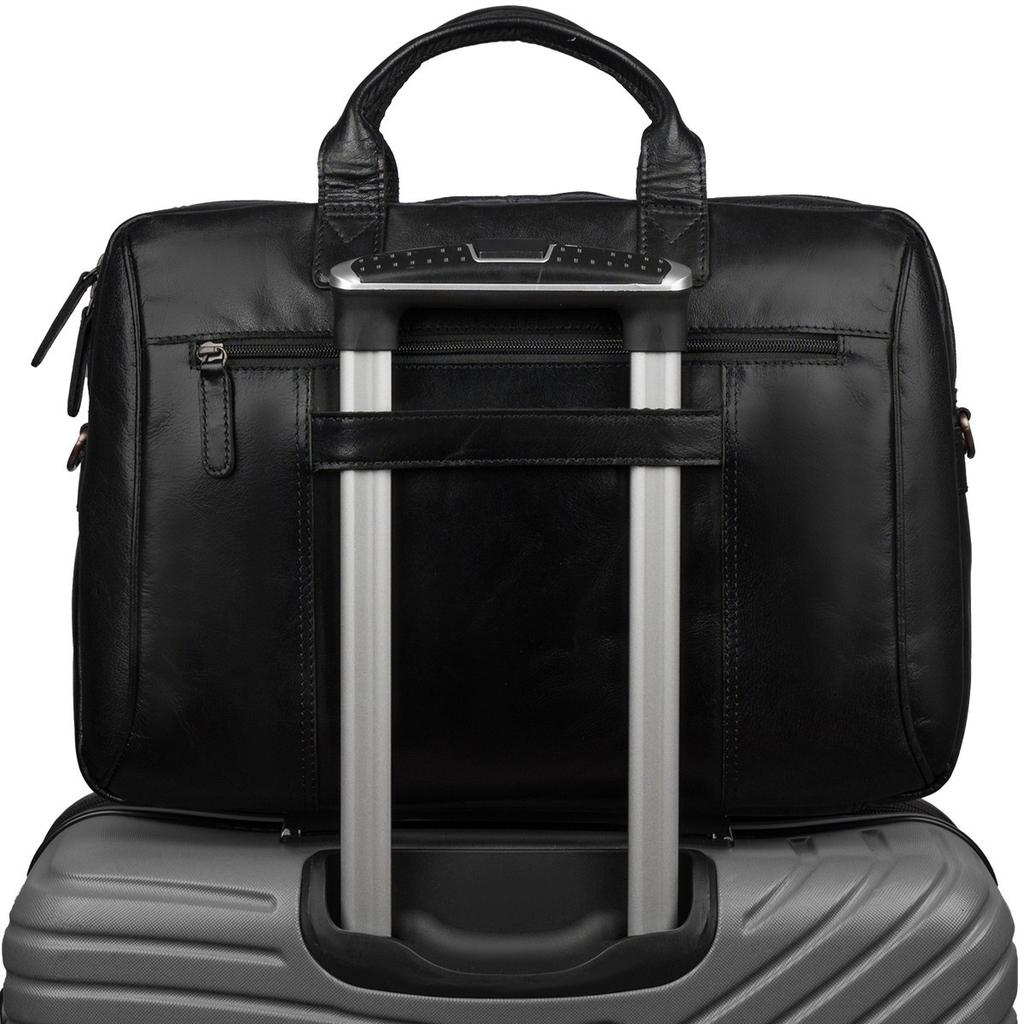 Torba męska skórzana na ramię laptopa duża czarna biznesowa Beltimore N01