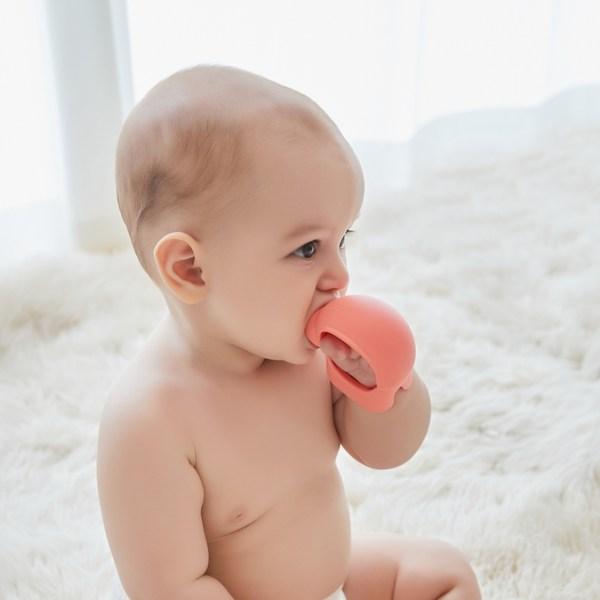 Heart Pain Teether 2-piece Set, Rose Pink, Blue, 1 Set, Two-hand Glove Teether + Baby Bottle Teether, Korean Baby Products