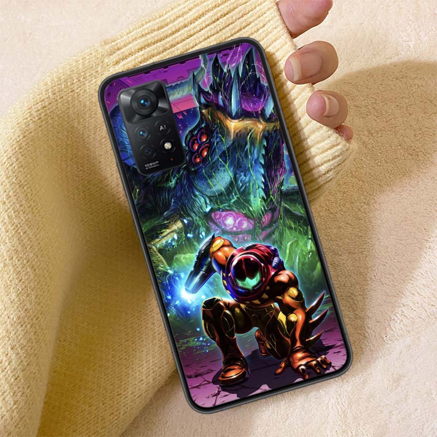 Game M-METROID Phone Case For Redmi Note 13 14 15 Pro Plus 12 13C 12C 15C 9 10 10C 9T 9C 9A TPU Soft Cover Clear Cell Cases Shoc