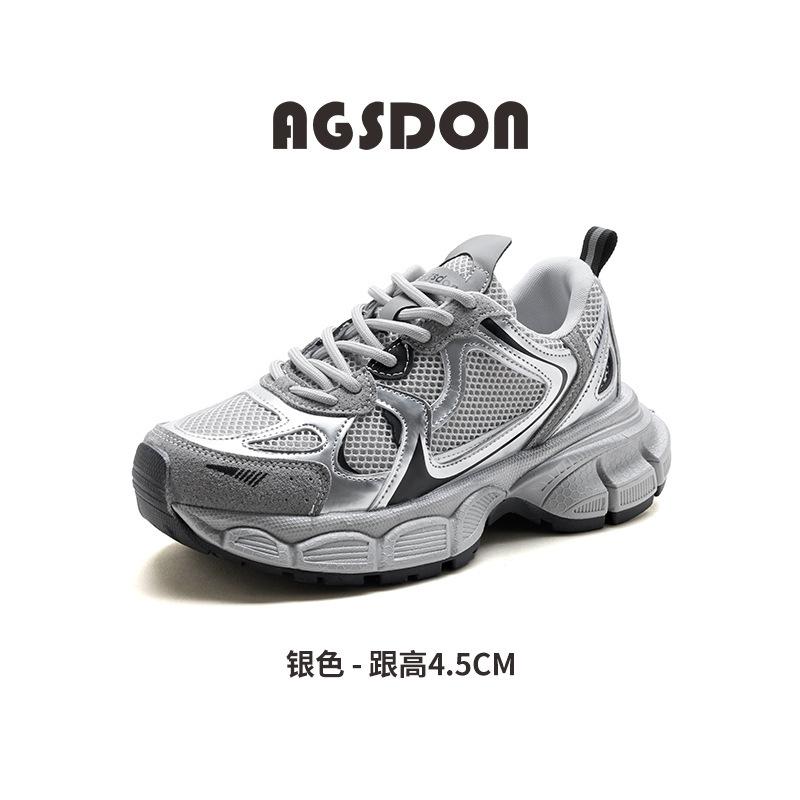 Augusteng mesh dad shoes girl 2025 new summer thick-soled small fried street casual sports shoes ins