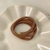 Solid Color PU Rope Ponytail Holder Hair Band Luxury Sense Hair Ring Flexible Bend Hair Rope  Gift
