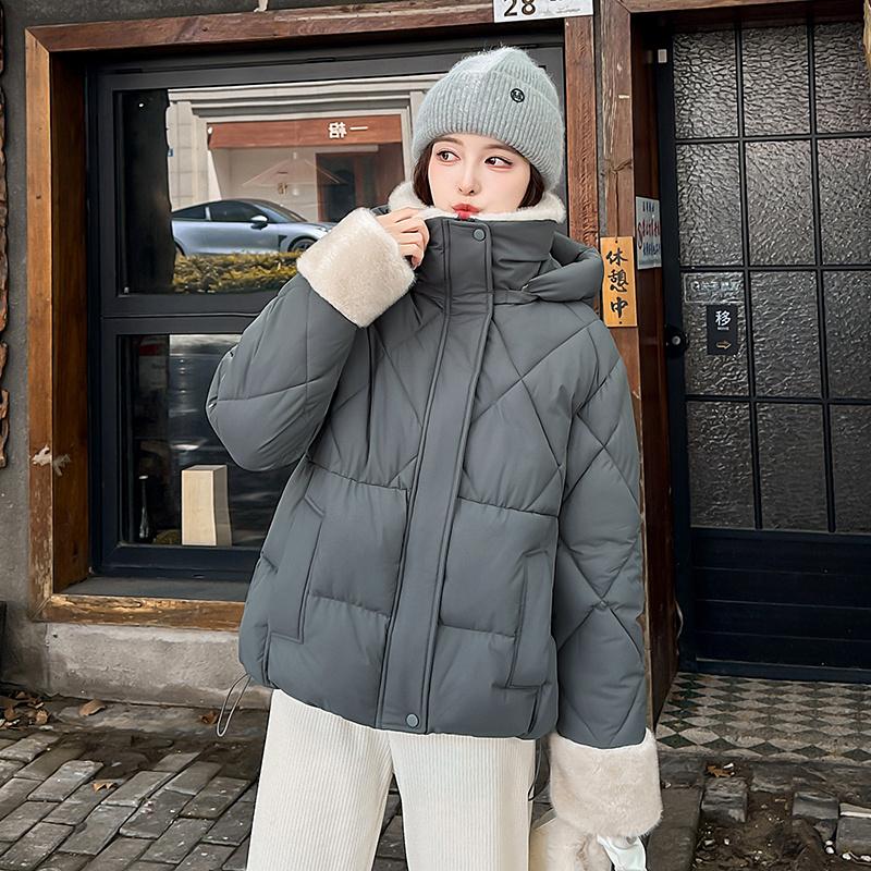 Podzim Zima Zahustit Teplá Parka Ženy Neformální Sladké Jednobarevné Velká kapsa Volná Kabát s kapucí Bundy Outwear