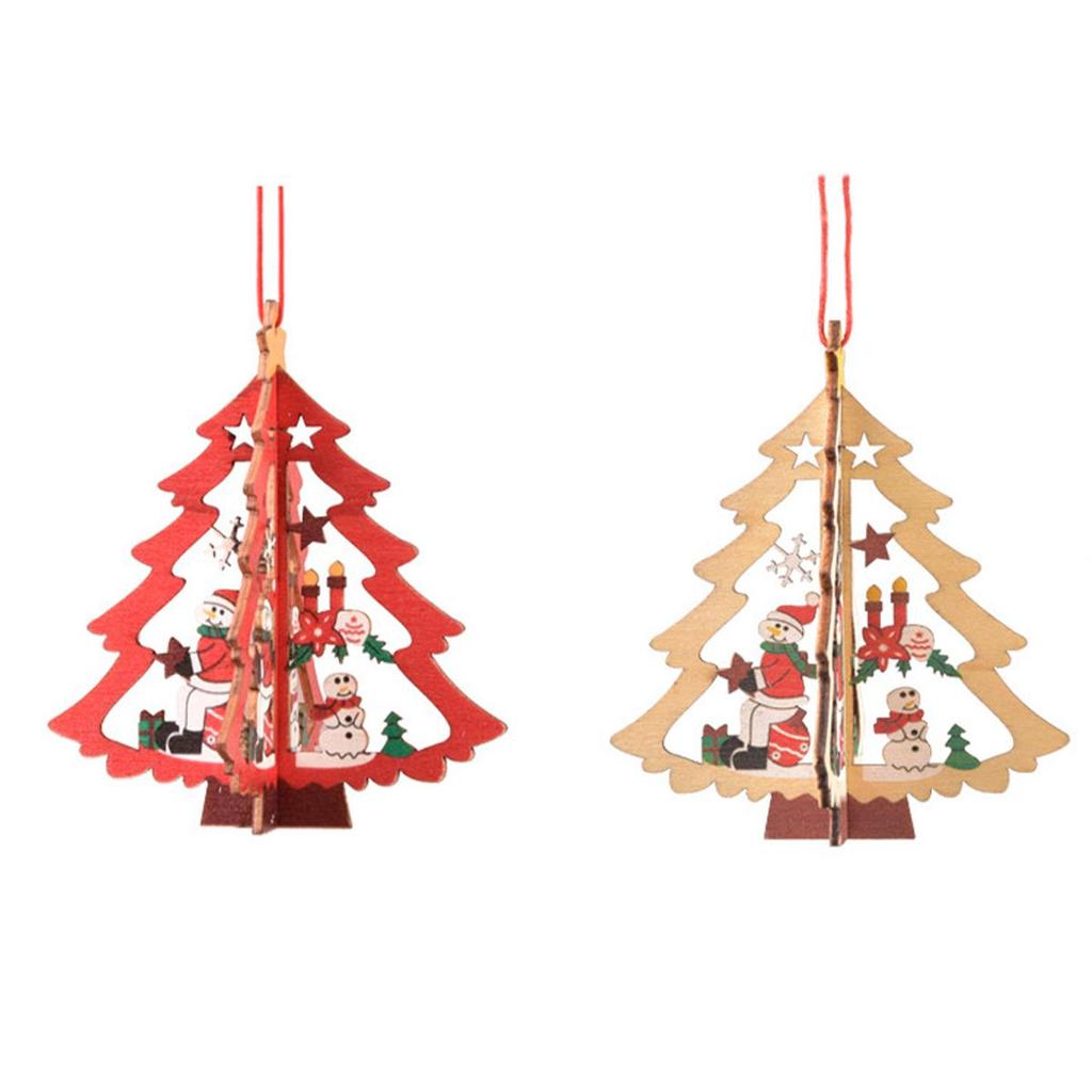 Christmas Wooden Pendants For Xmas Tree Snowflakes Chrism In Decoration Creative Decoratio Decor Ornament Party Gift Accessories